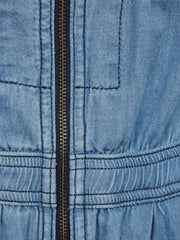 Reiss Dresses &amp; Jumpsuits | Molly Denim Zip Front Jumpsuit Mid Blue - Children