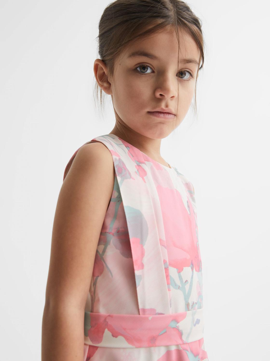 Reiss Dresses &amp; Jumpsuits | Monica Floral Printed Belted Dress Pink - Children