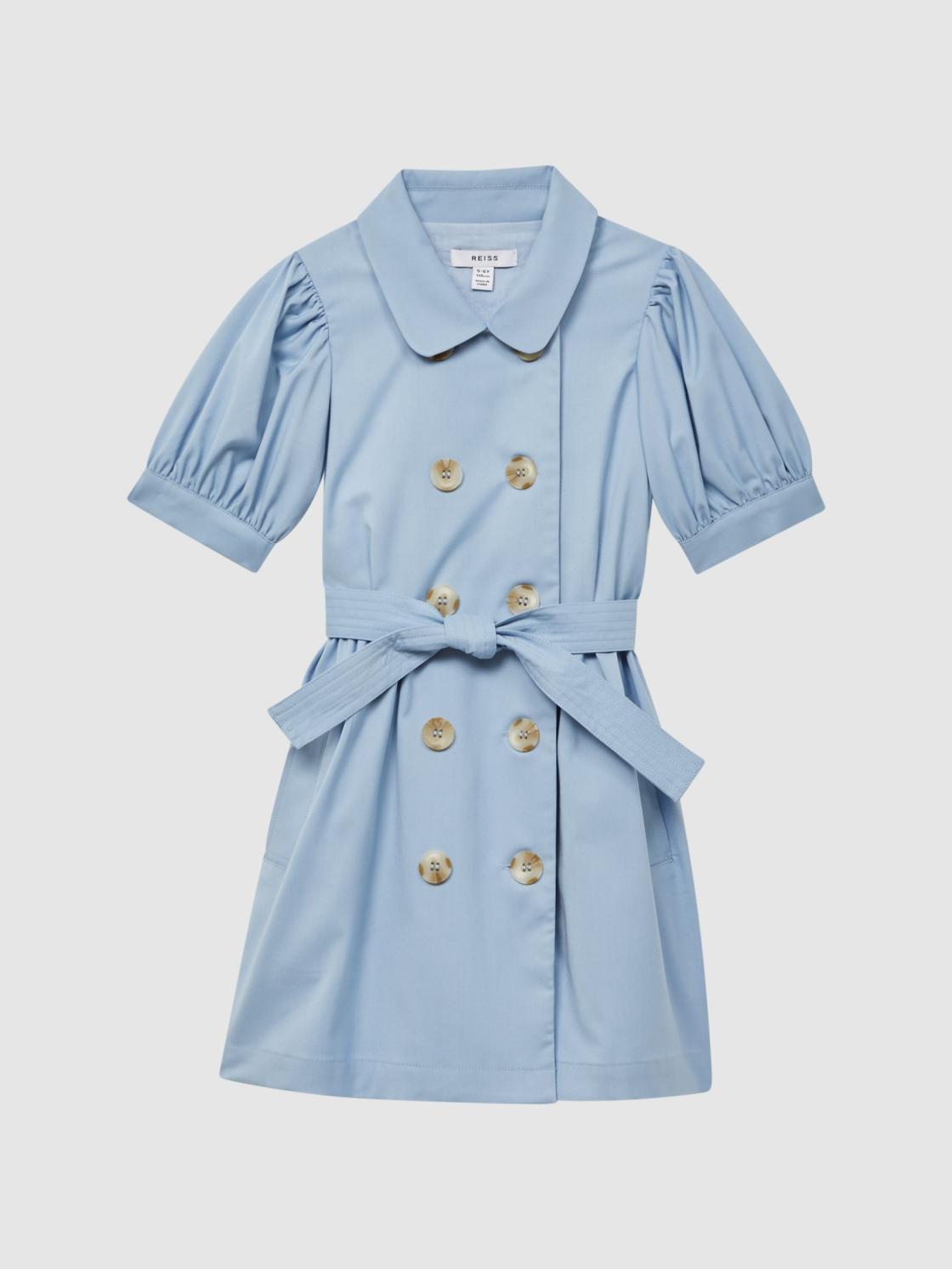 Reiss Dresses &amp; Jumpsuits | Naomi Puff Sleeve Belted Dress Blue - Children