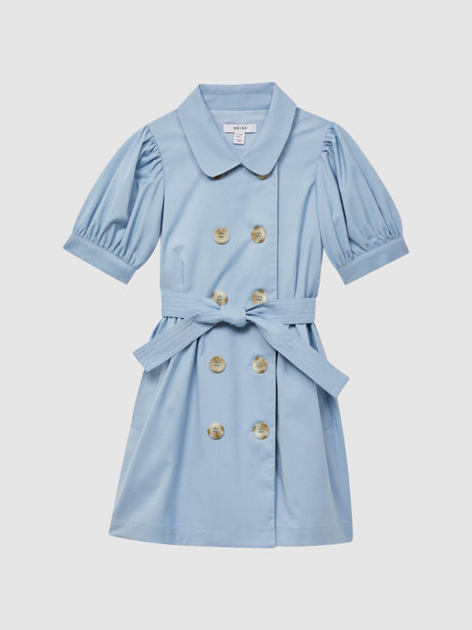 Reiss Dresses &amp; Jumpsuits | Naomi Puff Sleeve Belted Dress Blue - Children