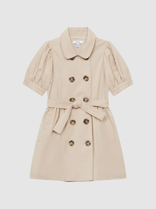 Reiss Dresses &amp; Jumpsuits | Naomi Puff Sleeve Belted Dress Camel - Children