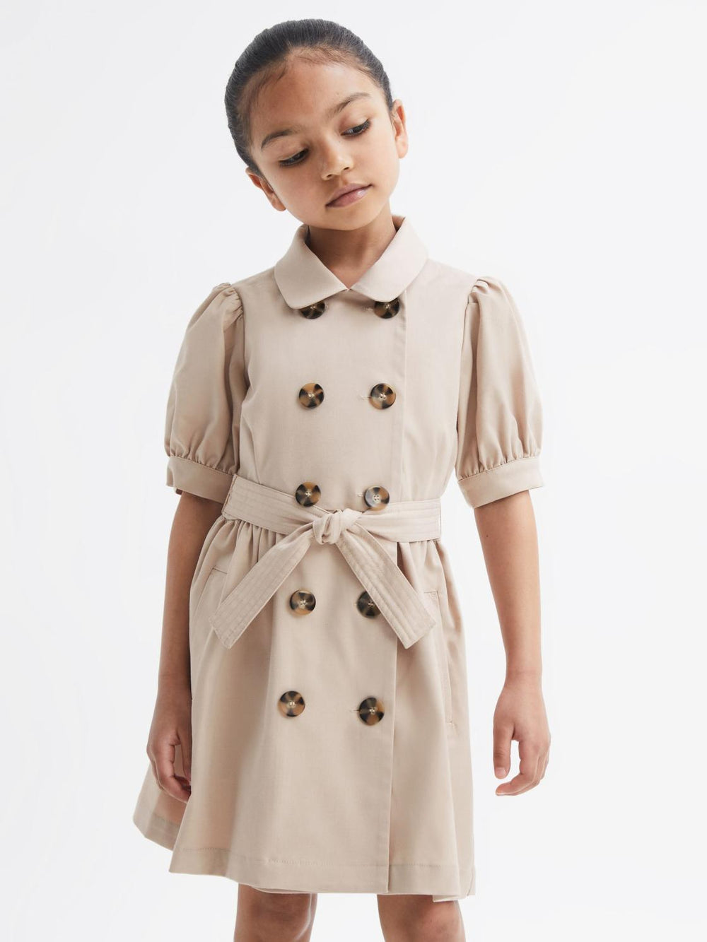 Reiss Dresses &amp; Jumpsuits | Naomi Puff Sleeve Belted Dress Camel - Children
