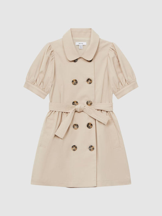 Reiss Dresses &amp; Jumpsuits | Naomi Puff Sleeve Belted Dress Camel - Children