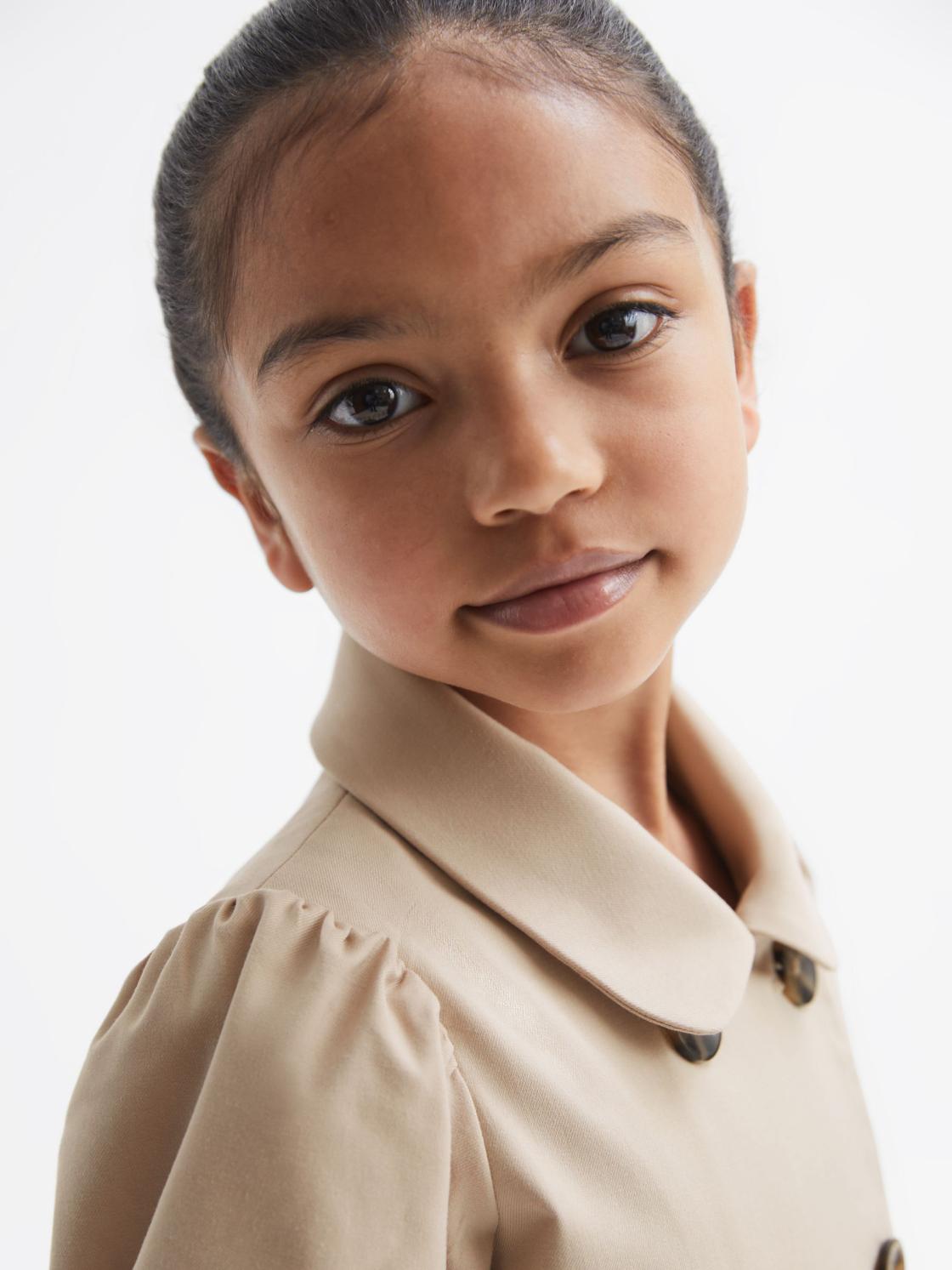 Reiss Dresses &amp; Jumpsuits | Naomi Puff Sleeve Belted Dress Camel - Children