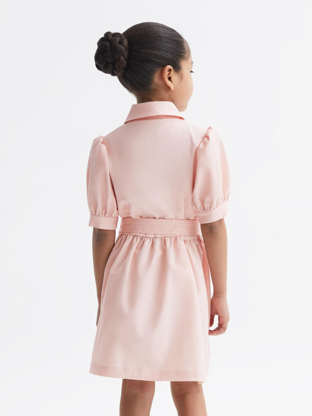 Reiss Dresses &amp; Jumpsuits | Naomi Puff Sleeve Belted Dress Pink - Children