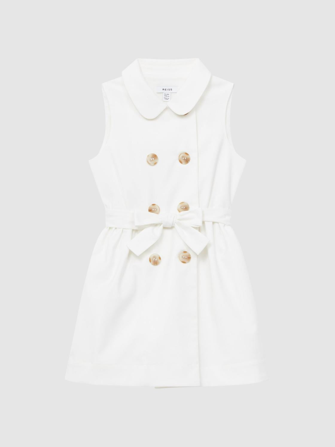 Reiss Dresses &amp; Jumpsuits | Natalie Sleeveless Belted Dress White - Children