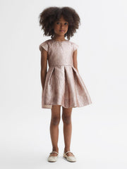 Reiss Dresses &amp; Jumpsuits | Nia Metallic Cap Sleeve Dress Gold - Children