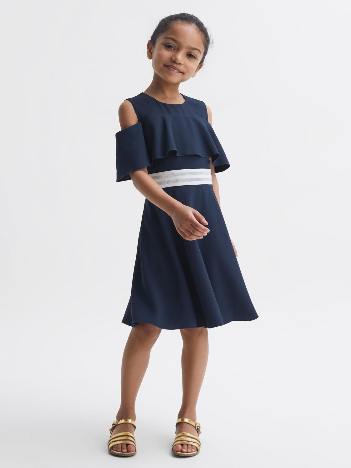 Reiss Dresses &amp; Jumpsuits | Paulina Off-The-Shoulder Dress Navy - Children
