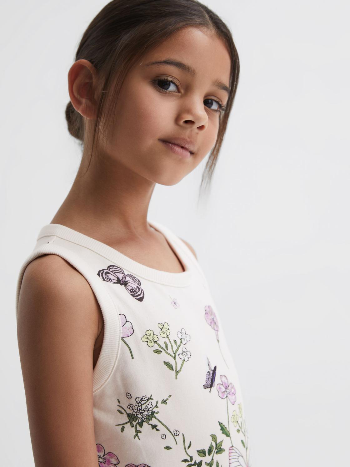 Reiss Dresses &amp; Jumpsuits | Raina Floral Drawstring Waist Dress Pink Print - Children