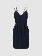 Reiss Dresses | Justine Halston Embellished Strap Mini Dress Navy - Women