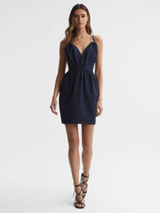 Reiss Dresses | Justine Halston Embellished Strap Mini Dress Navy - Women