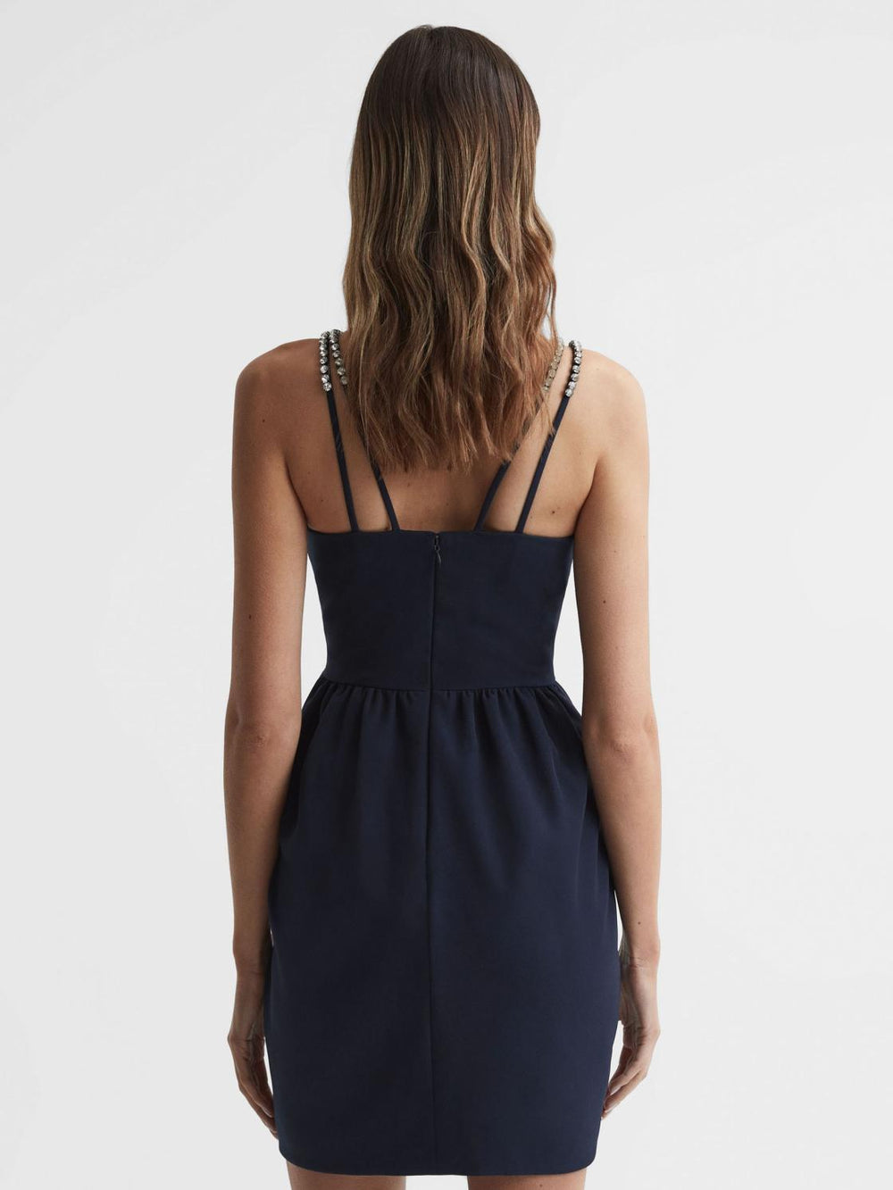 Reiss Dresses | Justine Halston Embellished Strap Mini Dress Navy - Women