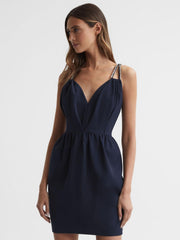 Reiss Dresses | Justine Halston Embellished Strap Mini Dress Navy - Women