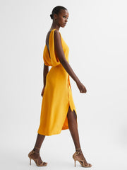 Reiss Dresses | Kalea Split Sleeve Midi Dress Yellow - Women