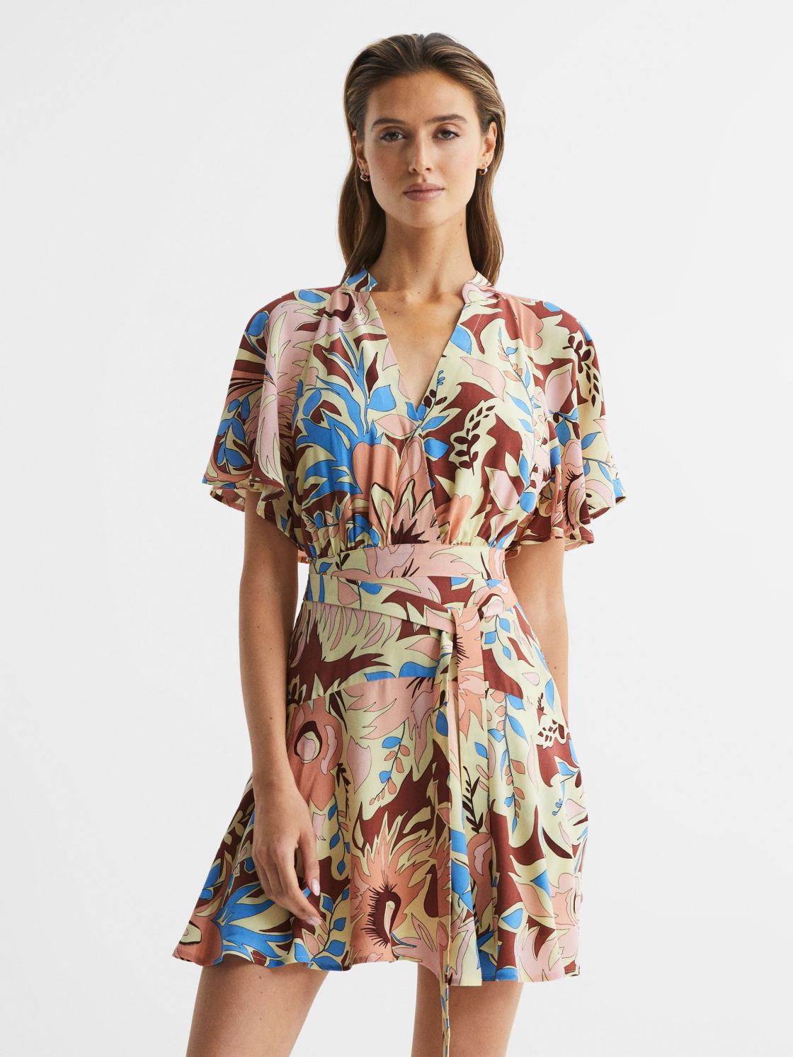 Reiss Dresses | Kara Floral Print Mini Dress Multi - Women