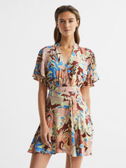 Reiss Dresses | Kara Floral Print Mini Dress Multi - Women