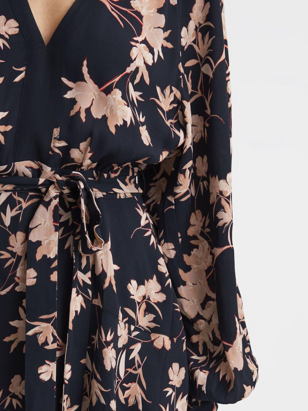 Reiss Dresses | Kerina Floral Print V-Neck Dress Pink/black - Women