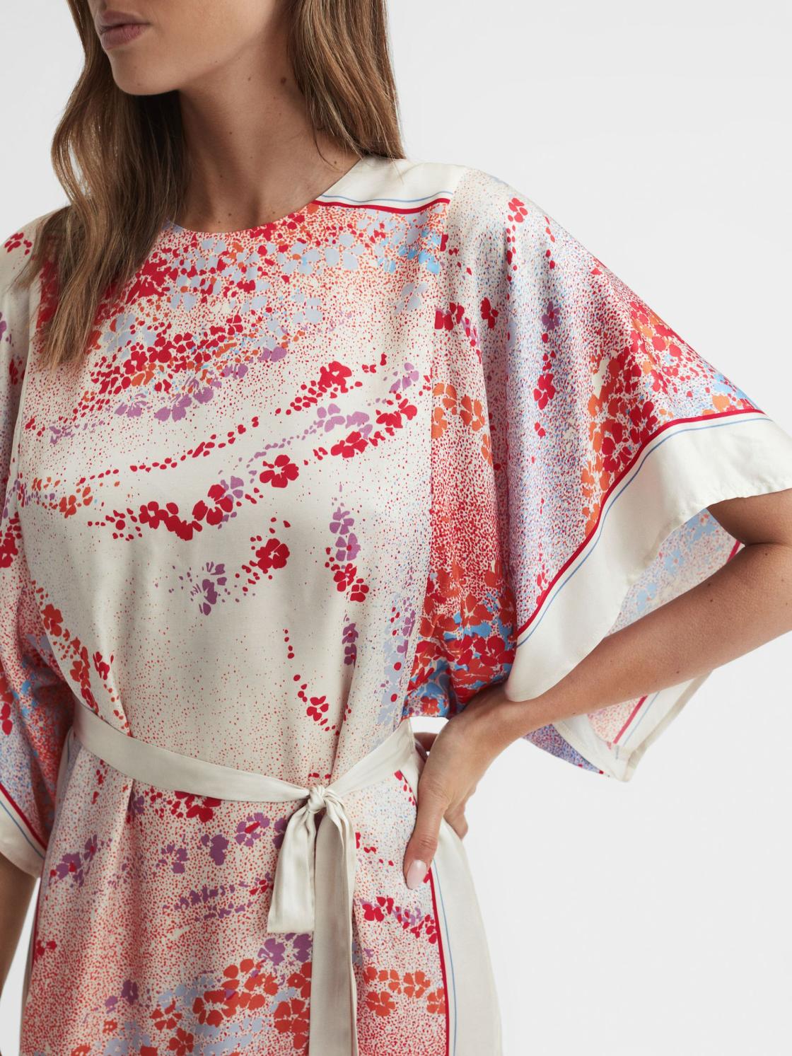 Reiss Dresses | Leea Printed Belted Mini Dress Multi - Women