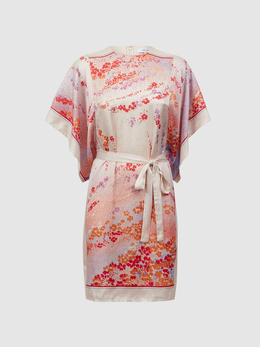Reiss Dresses | Leea Printed Belted Mini Dress Multi - Women