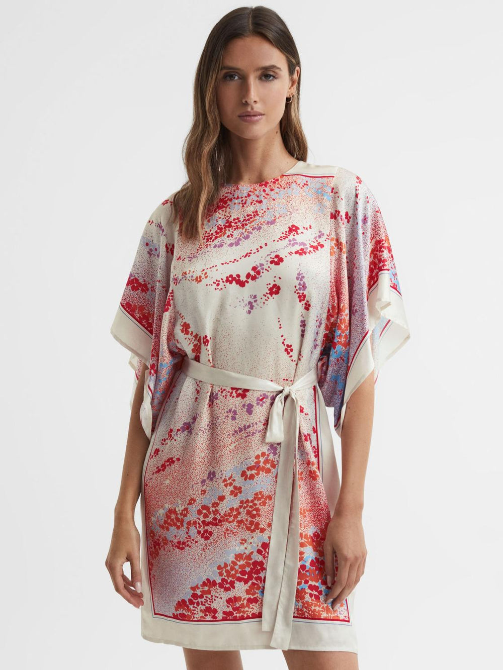Reiss Dresses | Leea Printed Belted Mini Dress Multi - Women