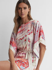 Reiss Dresses | Leea Printed Belted Mini Dress Multi - Women