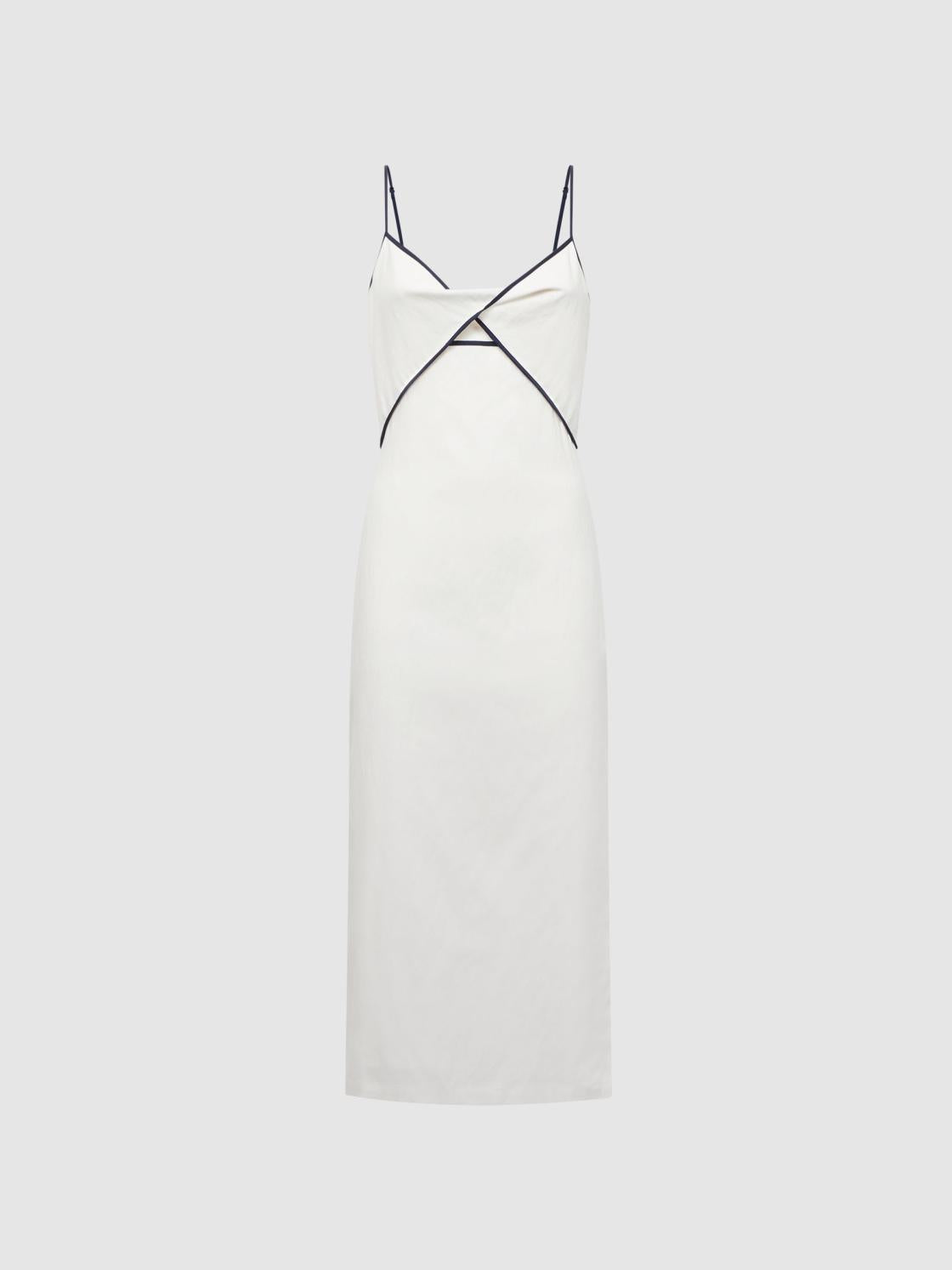 Reiss Dresses | Leona Strappy Cotton-Linen Midi Dress White - Women