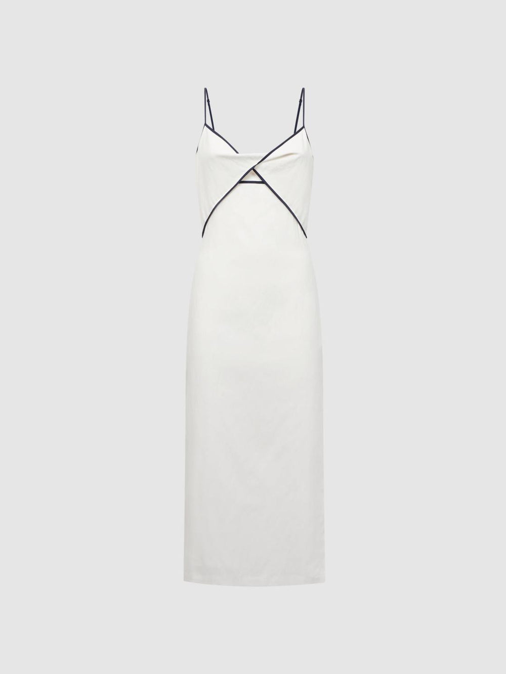 Reiss Dresses | Leona Strappy Cotton-Linen Midi Dress White - Women