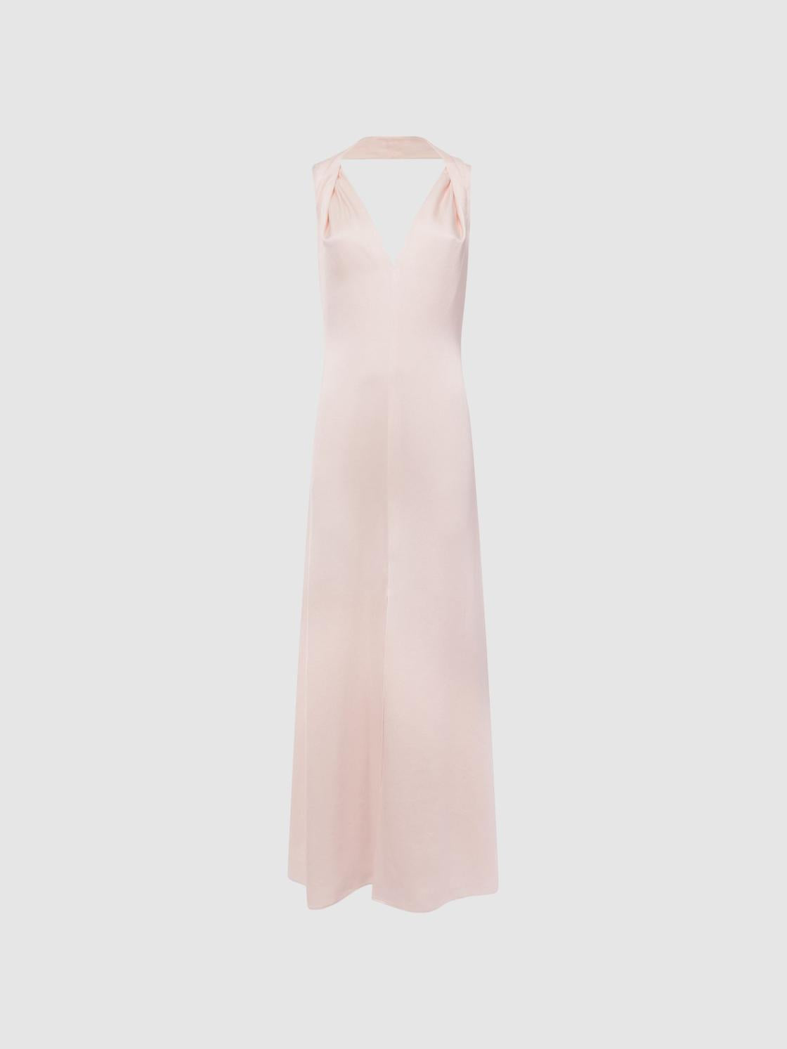 Reiss Dresses | Lila Bridesmaid Twist Detail Midi Dress Nude - Women