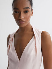 Reiss Dresses | Lila Bridesmaid Twist Detail Midi Dress Nude - Women