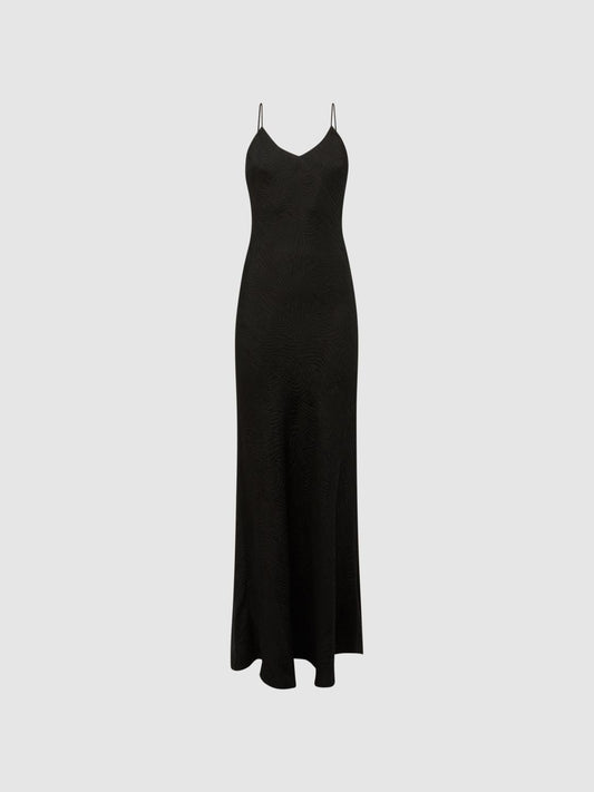 Reiss Dresses | Lois Jacquard Maxi Dress Black - Women