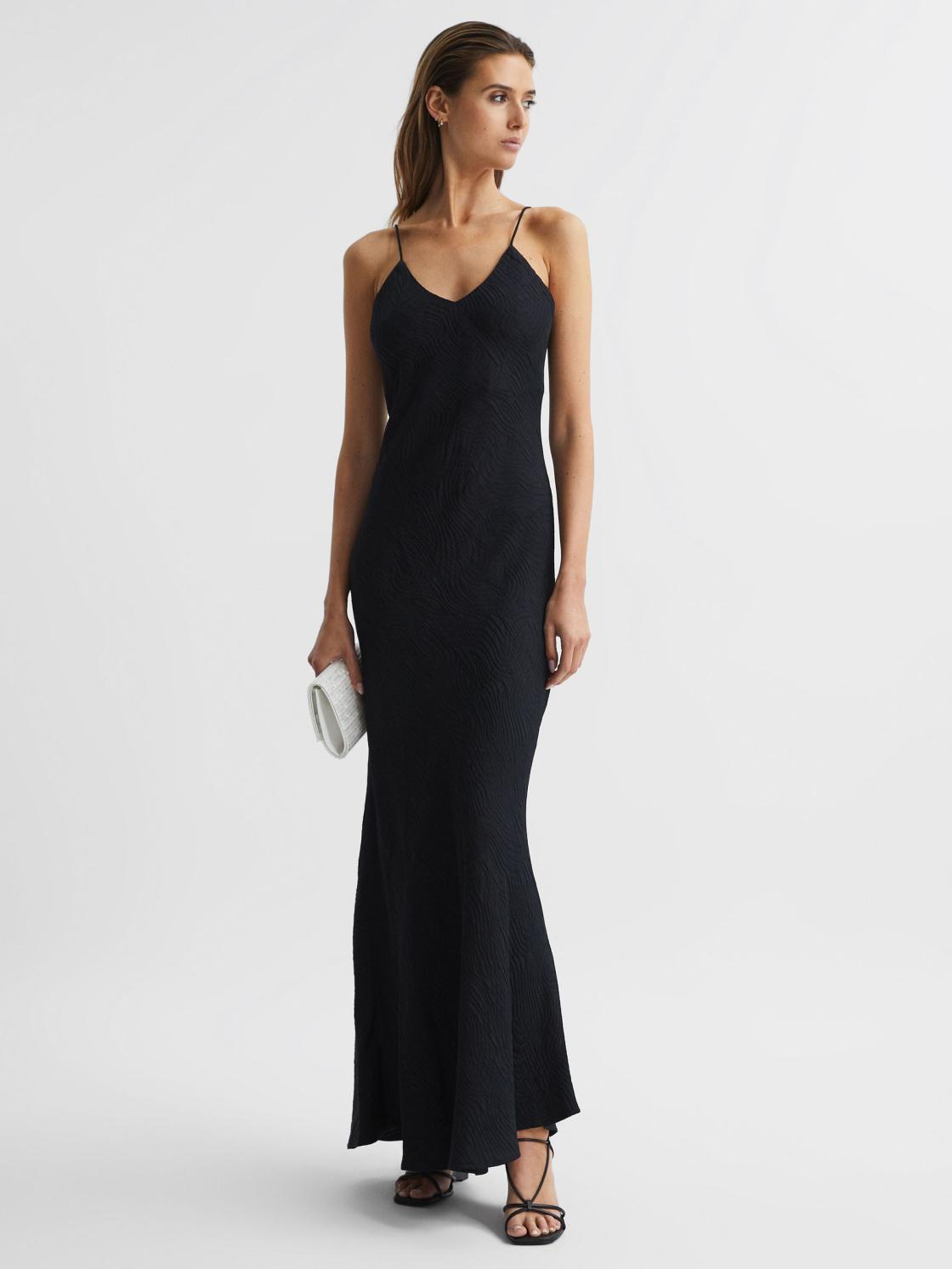 Reiss Dresses | Lois Jacquard Maxi Dress Black - Women