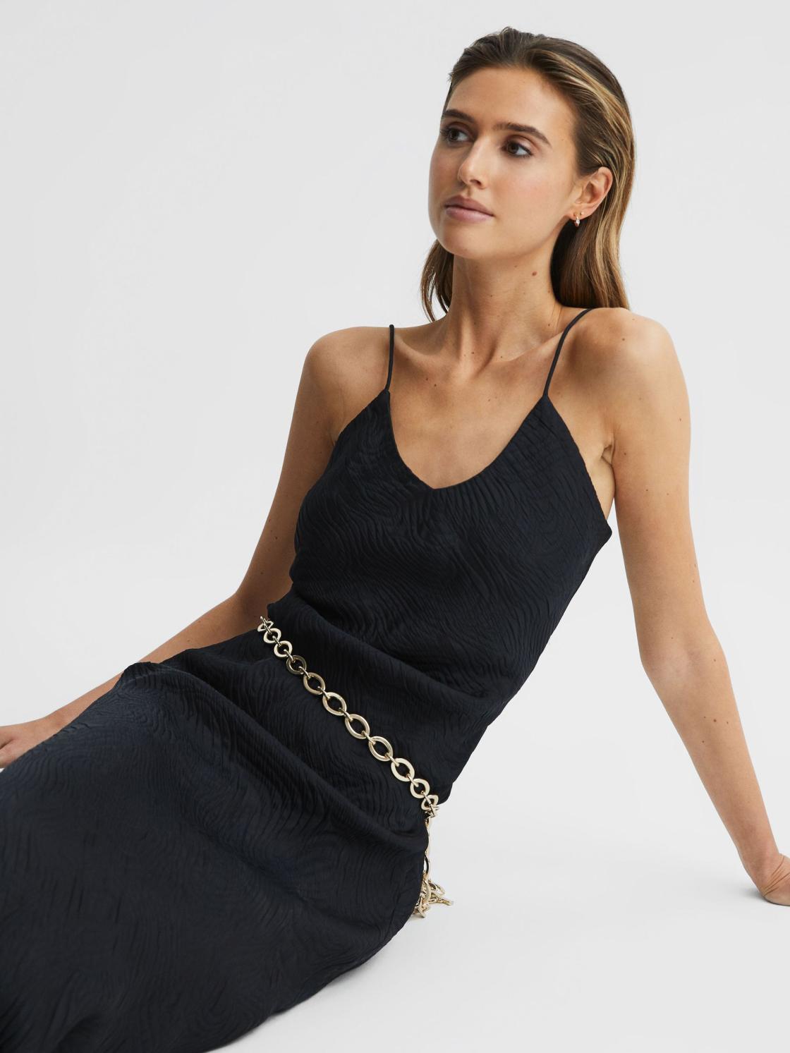 Reiss Dresses | Lois Jacquard Maxi Dress Black - Women