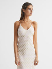 Reiss Dresses | Louisa Metallic Maxi Dress White/gold - Women