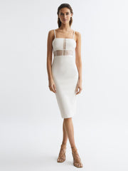 Reiss Dresses | Luisa Knitted Bodycon Dress White - Women