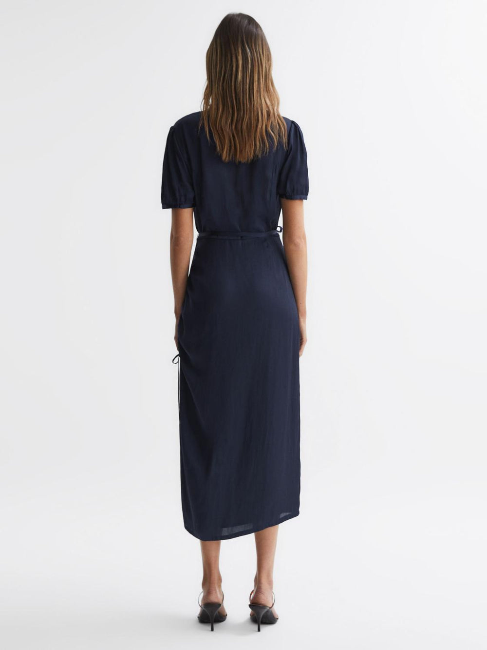 Reiss Dresses | Manuela Paige V-Neck Belted Midi Dress Dark Galaxy - Women