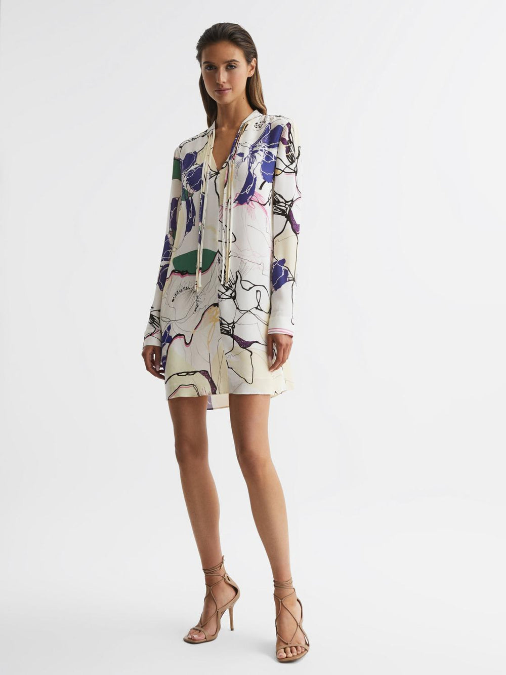 Reiss Dresses | Margarite Printed Shift Dress Ivory - Women