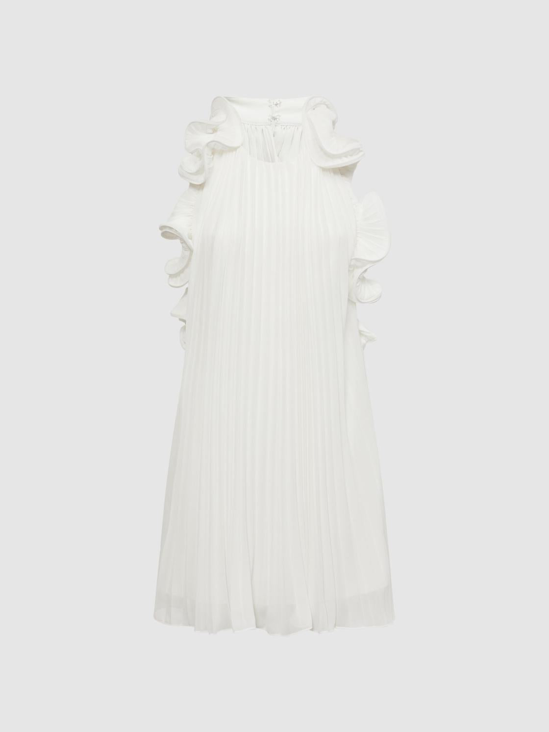 Reiss Dresses | Mimi Amur Halter Neck Frill Mini Dress Miami Sky - Women