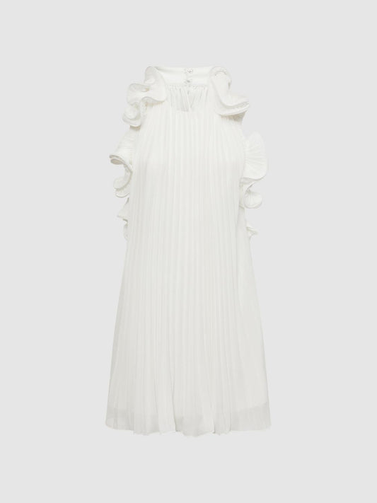 Reiss Dresses | Mimi Amur Halter Neck Frill Mini Dress Miami Sky - Women