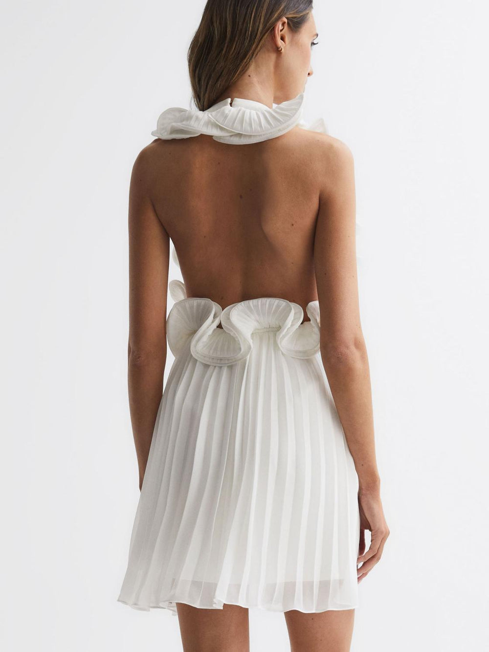 Reiss Dresses | Mimi Amur Halter Neck Frill Mini Dress Miami Sky - Women