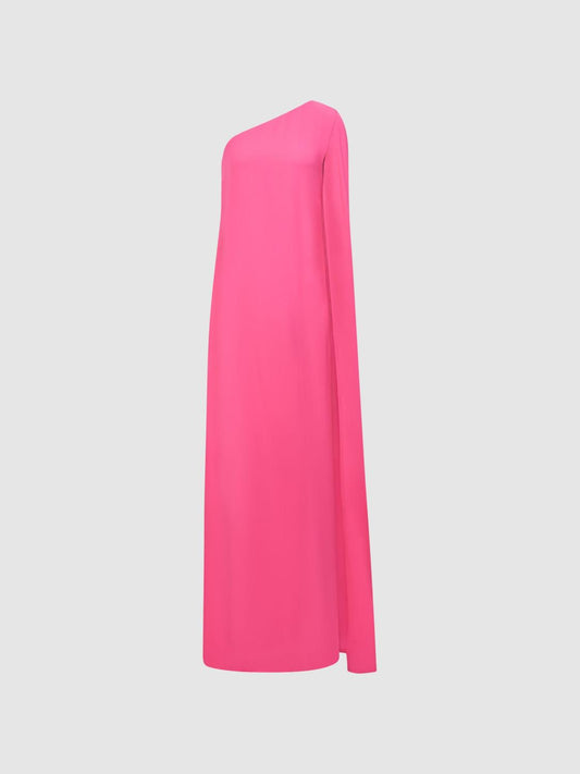 Reiss Dresses | Nina Cape One Shoulder Maxi Dress Pink - Women