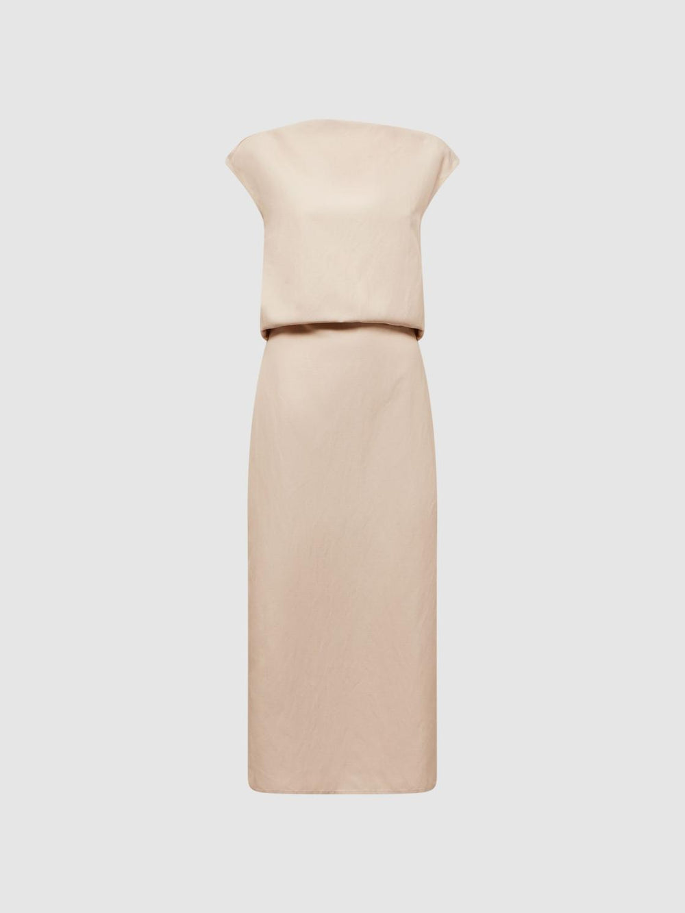 Reiss Dresses | Paloma Linen Blend Open-Back Midi Dress Nude - Women