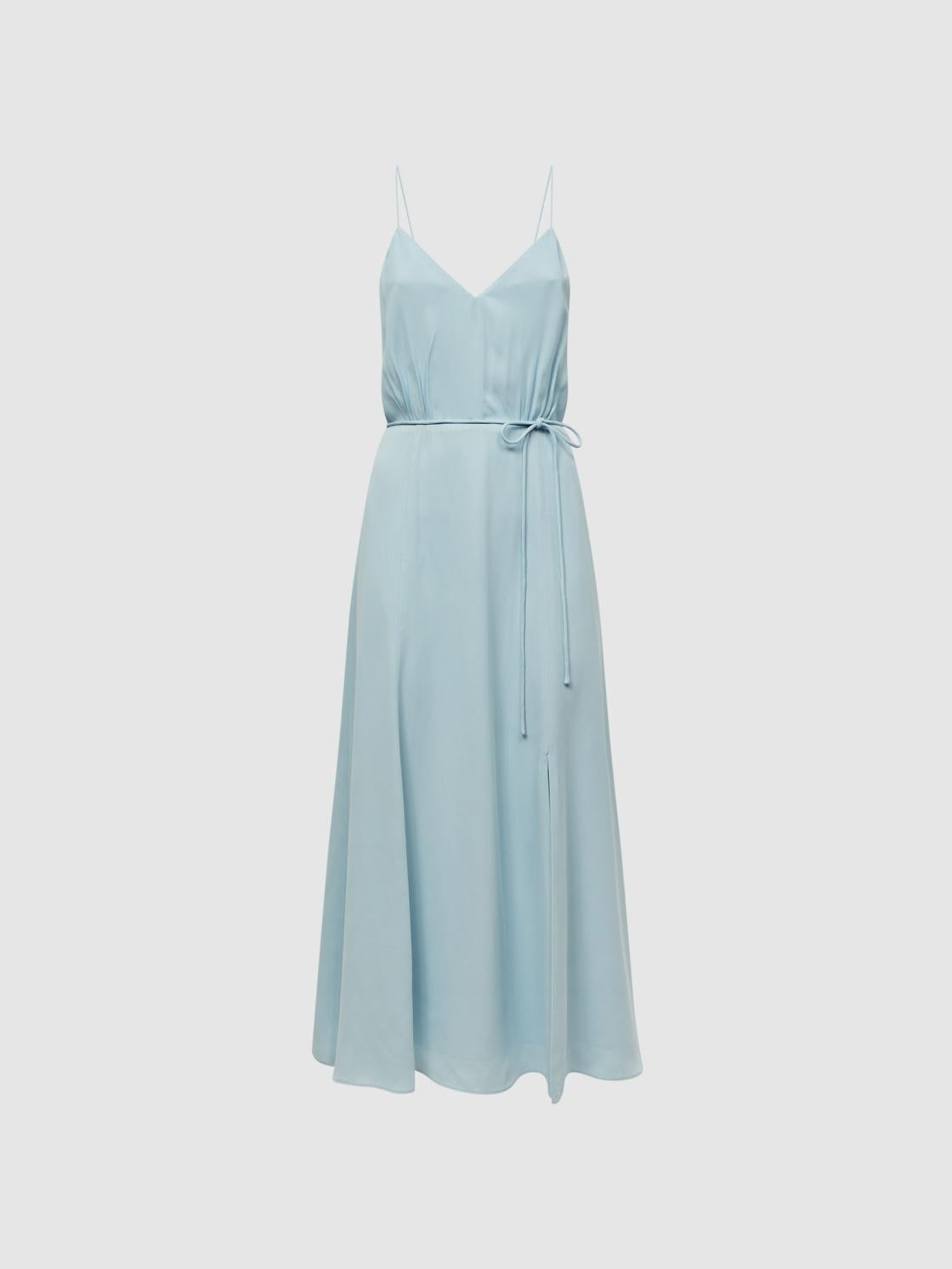 Reiss Dresses | Penny Fitted V-Neck Midi Dress Blue - Women