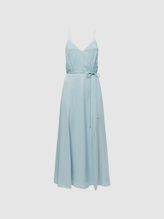Reiss Dresses | Penny Fitted V-Neck Midi Dress Blue - Women