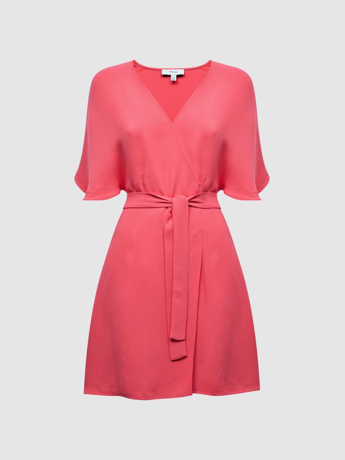 Reiss Dresses | Peony Relaxed Fit Wrap Mini Dress Pink - Women