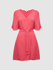 Reiss Dresses | Peony Relaxed Fit Wrap Mini Dress Pink - Women