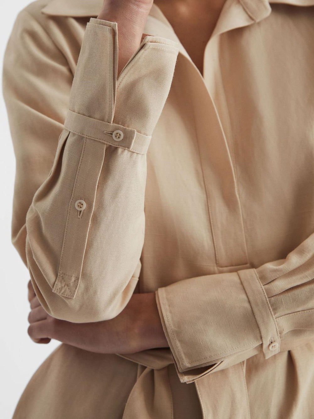 Reiss Dresses | Phoenix Linen Blend Midi Dress Black - Women