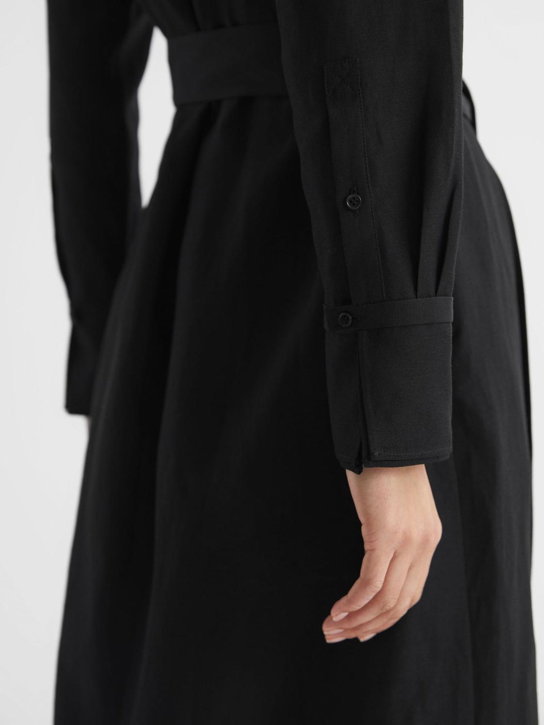 Reiss Dresses | Phoenix Linen Blend Midi Dress Black - Women