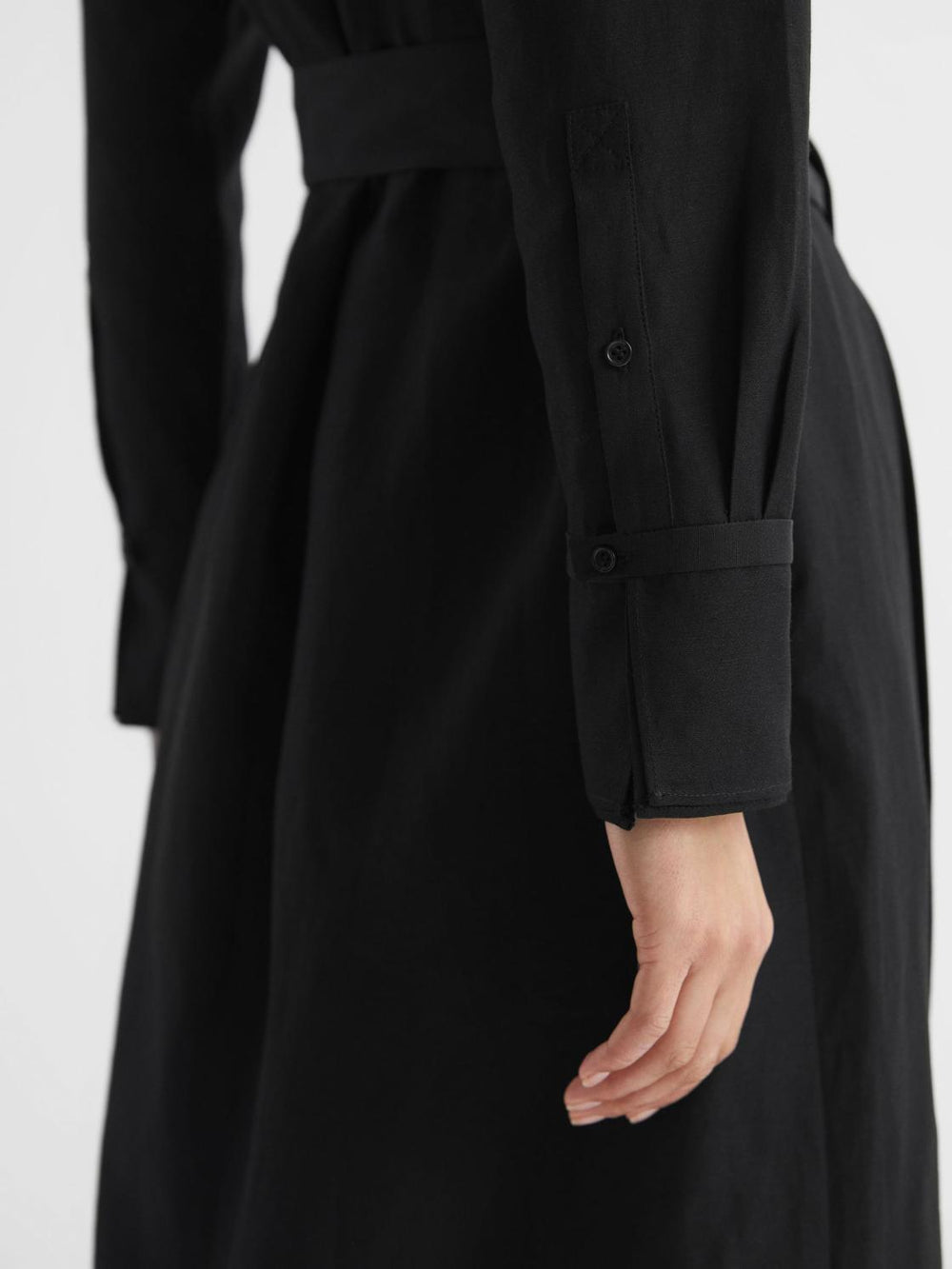 Reiss Dresses | Phoenix Linen Blend Midi Dress Black - Women