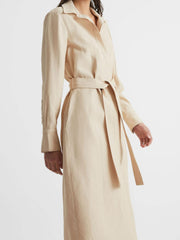 Reiss Dresses | Phoenix Linen Blend Midi Dress Black - Women