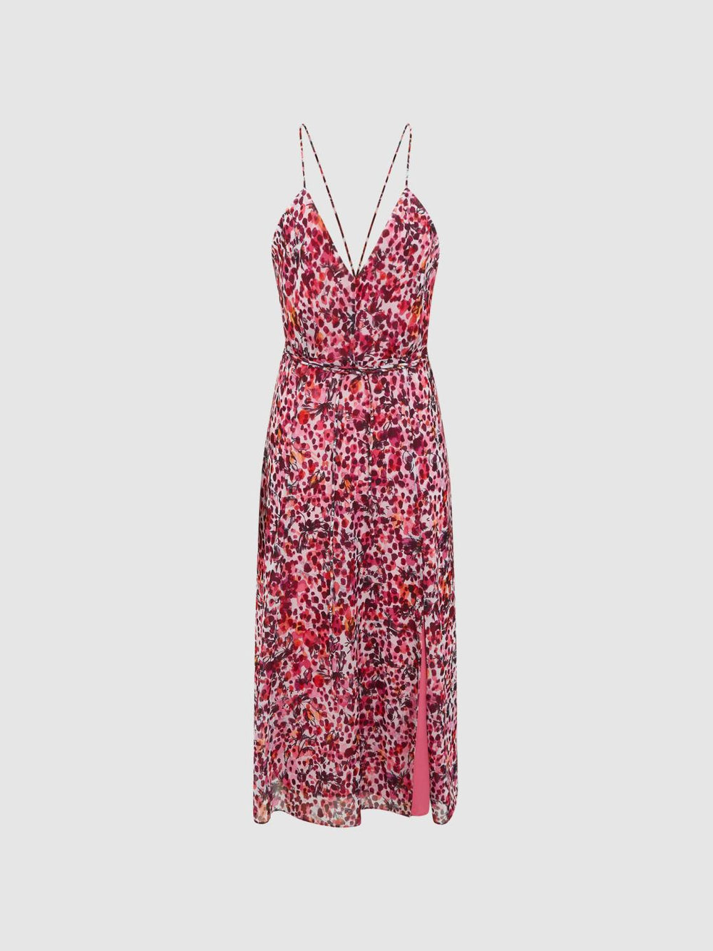 Reiss Dresses | Pippa Floral Printed Midi Dress Pink - Women